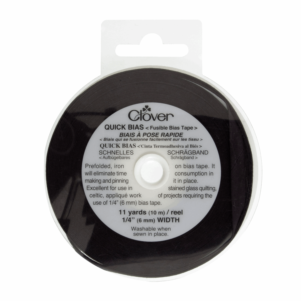 Clover Quick Fusible Bias Tape 6mm Black